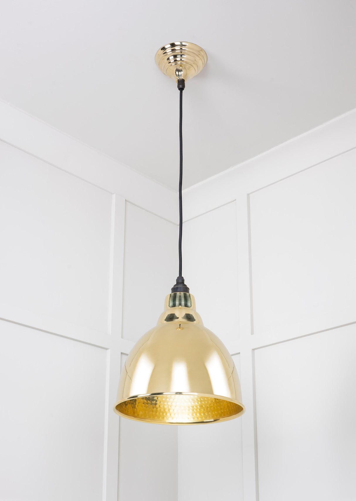 From The Anvil - Hammered Brass Brindley Pendant | Sku. 49517 | Trade Door Handles.