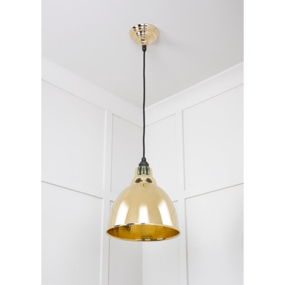From The Anvil - Hammered Brass Brindley Pendant | Sku. 49517 | Trade Door Handles.