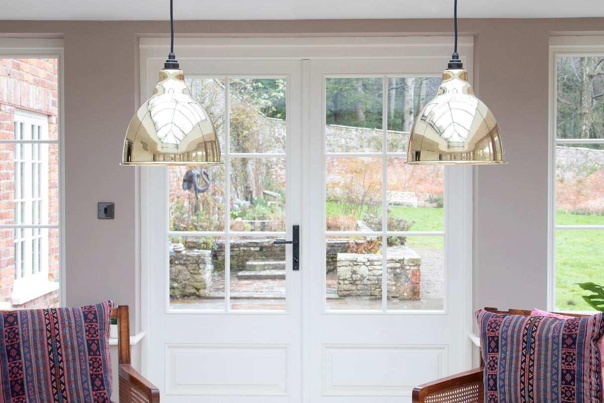 From The Anvil - Hammered Brass Brindley Pendant | Sku. 49517 | Trade Door Handles.