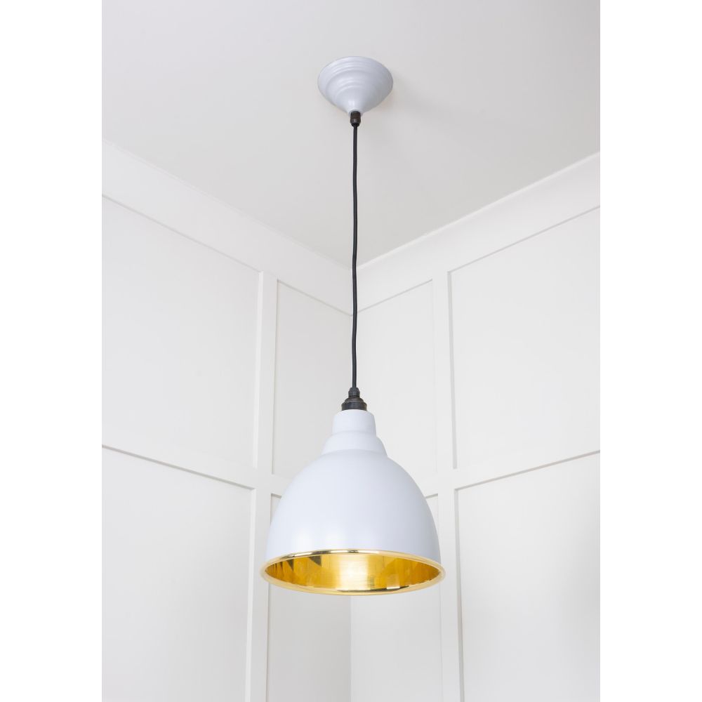 From The Anvil - Smooth Brass Brindley Pendant in Birch | Sku. 49518BI | Trade Door Handles.