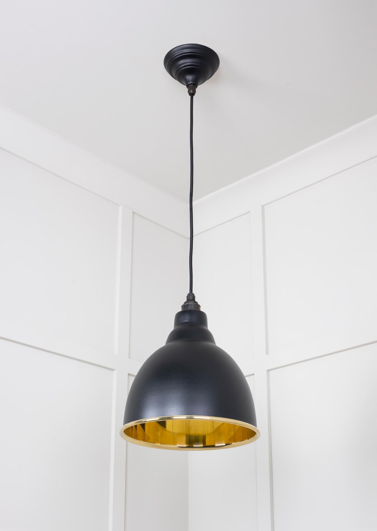 From The Anvil - Smooth Brass Brindley Pendant in Elan Black | Sku. 49518EB | Trade Door Handles.