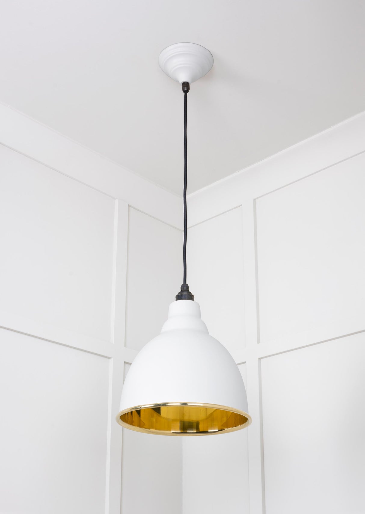 From The Anvil - Smooth Brass Brindley Pendant in Flock | Sku. 49518F | Trade Door Handles.