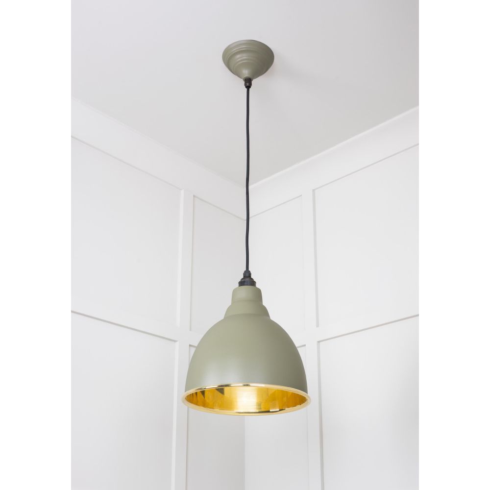 From The Anvil - Smooth Brass Brindley Pendant in Tump | Sku. 49518TU | Trade Door Handles.