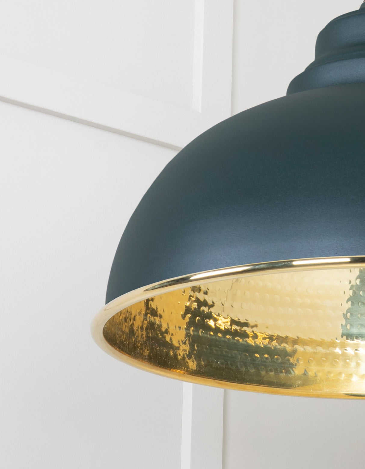 From The Anvil - Hammered Brass Harborne Pendant in Dingle | Sku. 49521DI | Trade Door Handles.