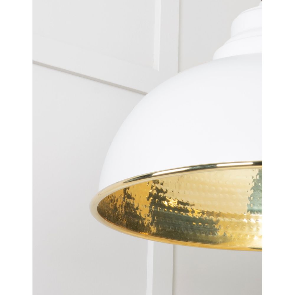 From The Anvil - Hammered Brass Harborne Pendant in Flock | Sku. 49521F | Trade Door Handles.