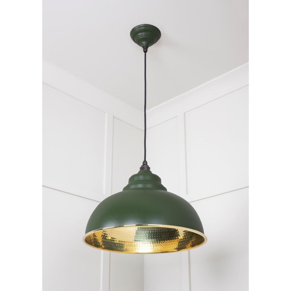 From The Anvil - Hammered Brass Harborne Pendant in Heath | Sku. 49521H | Trade Door Handles.