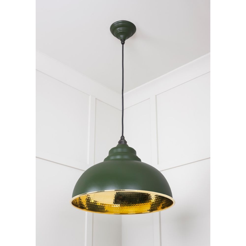 From The Anvil - Hammered Brass Harborne Pendant in Heath | Sku. 49521H | Trade Door Handles.