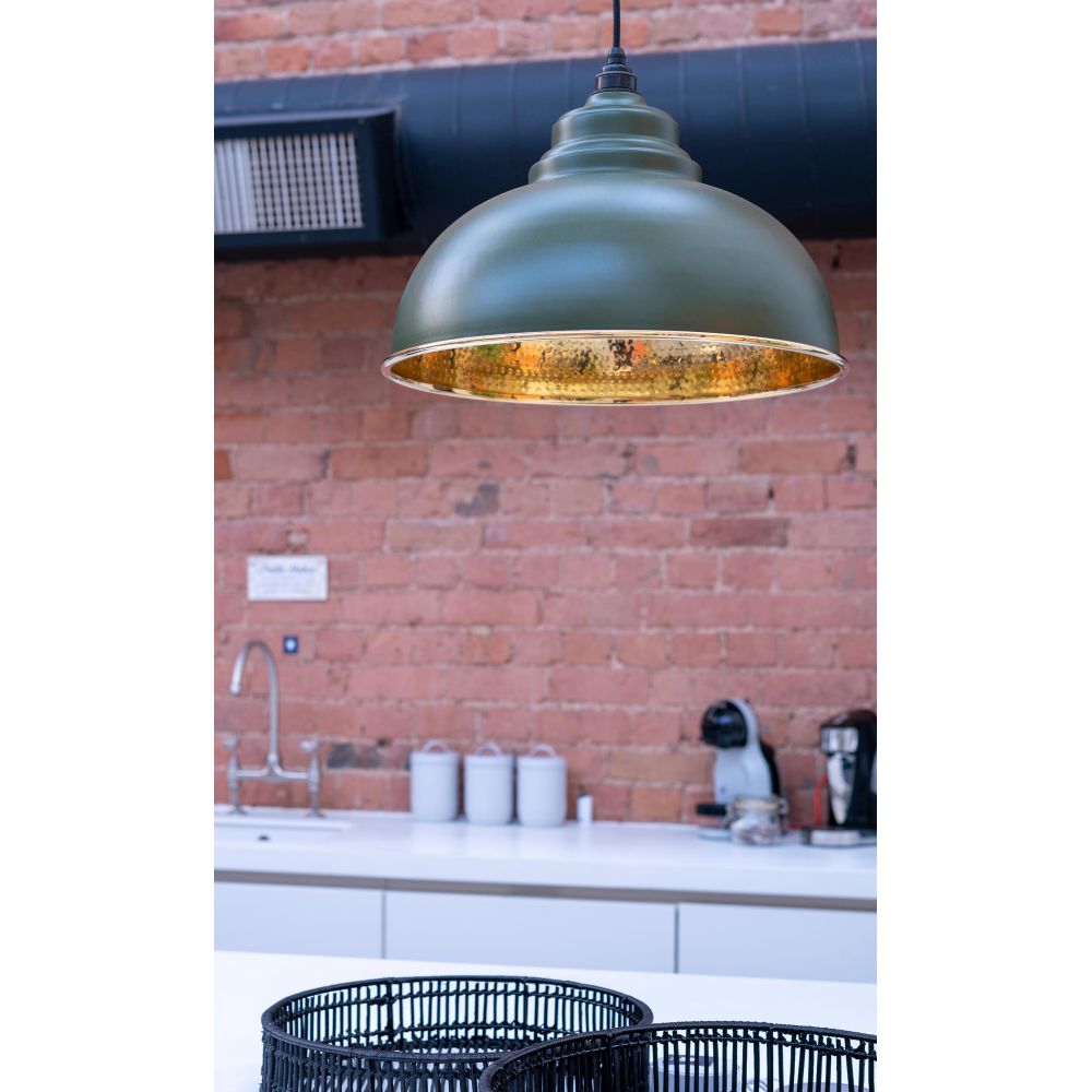 From The Anvil - Hammered Brass Harborne Pendant in Heath | Sku. 49521H | Trade Door Handles.
