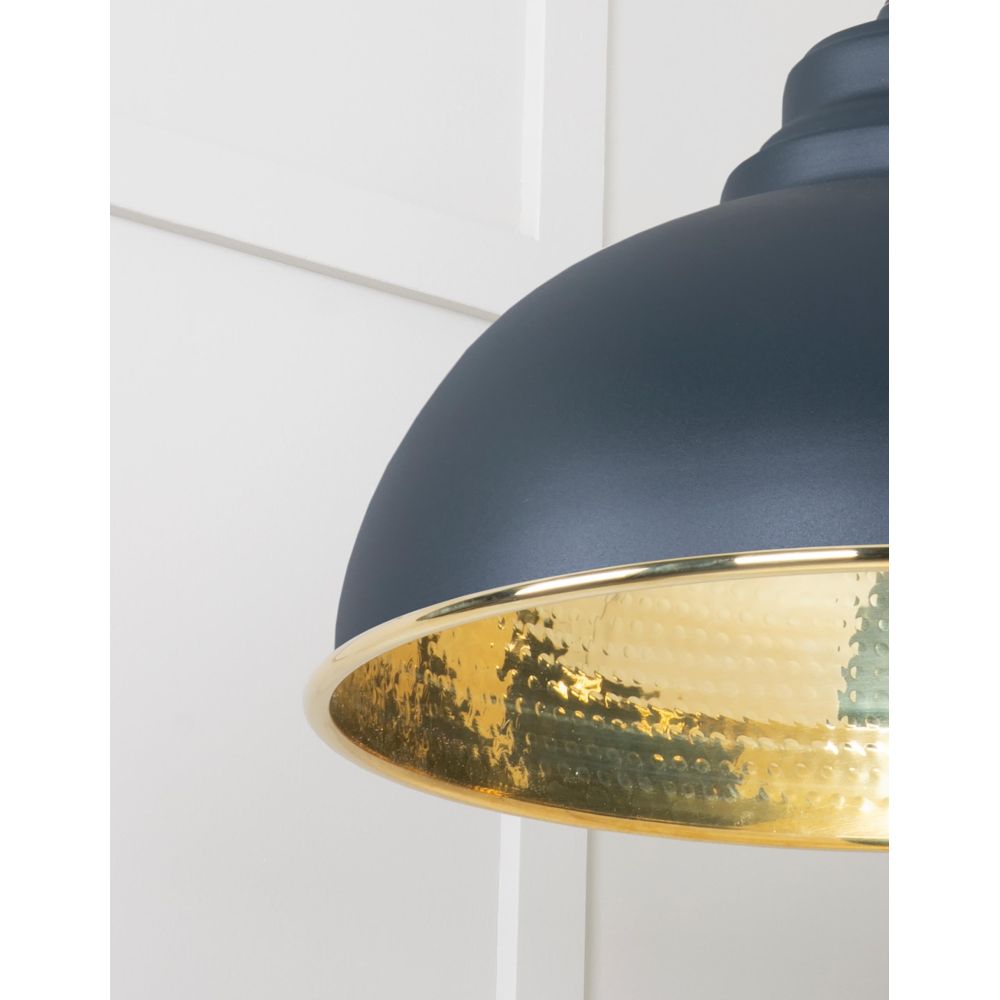 From The Anvil - Hammered Brass Harborne Pendant in Soot | Sku. 49521SO | Trade Door Handles.