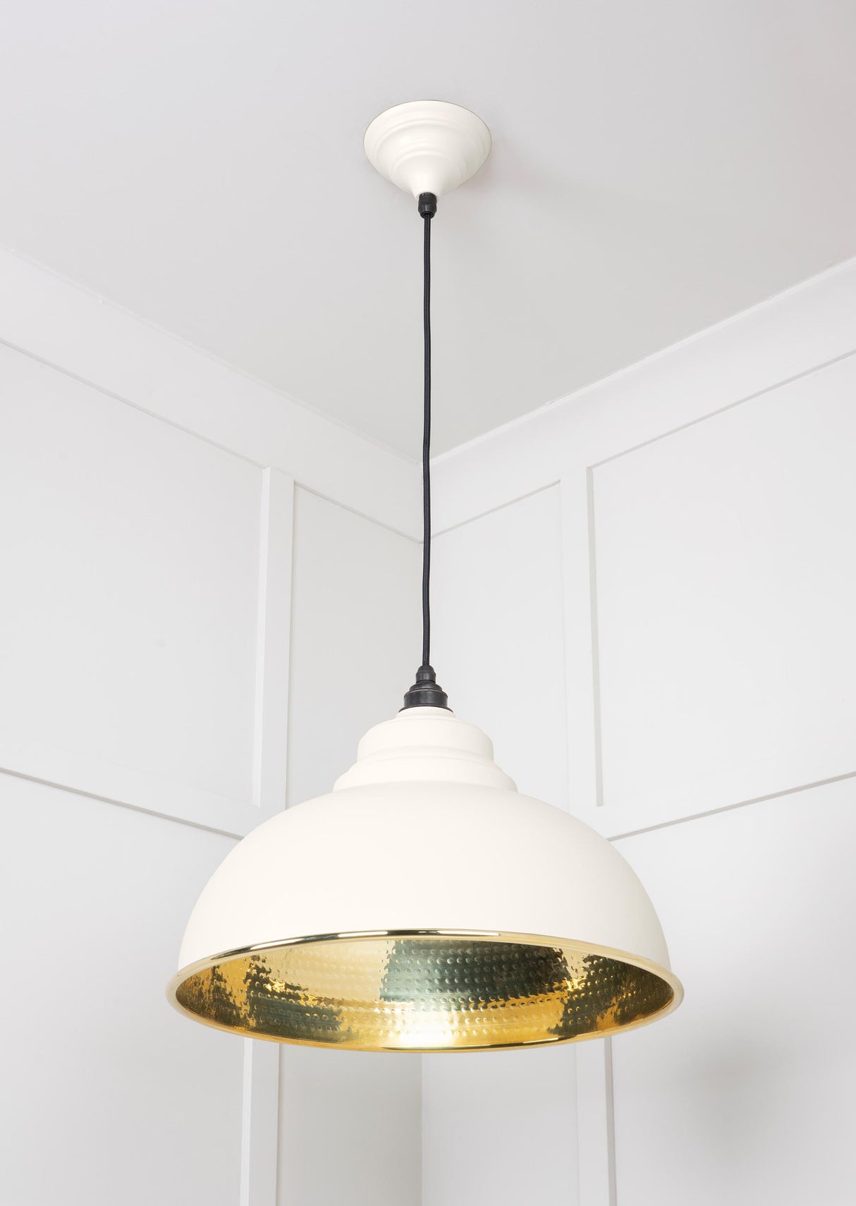 From The Anvil - Hammered Brass Harborne Pendant in Teasel | Sku. 49521TE | Trade Door Handles.
