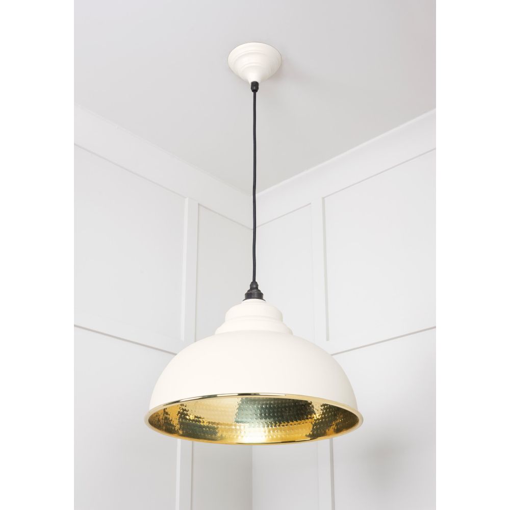 From The Anvil - Hammered Brass Harborne Pendant in Teasel | Sku. 49521TE | Trade Door Handles.