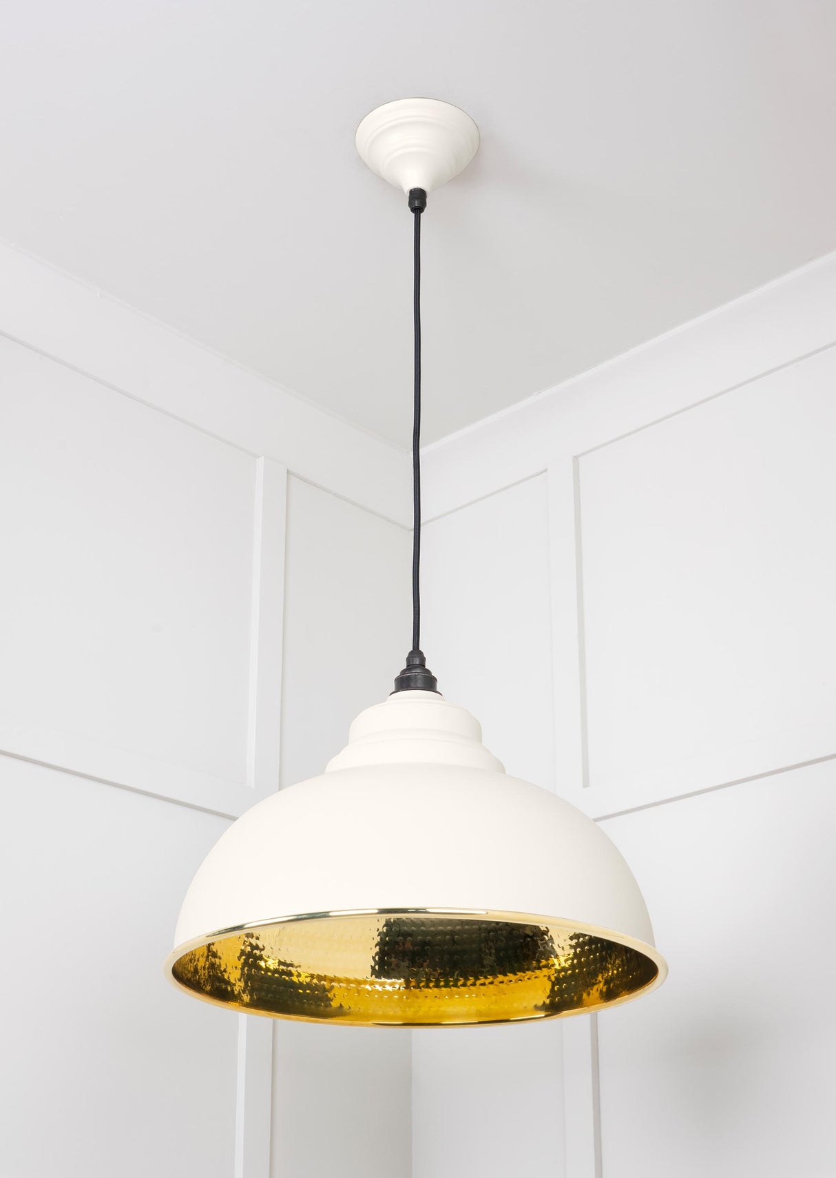 From The Anvil - Hammered Brass Harborne Pendant in Teasel | Sku. 49521TE | Trade Door Handles.