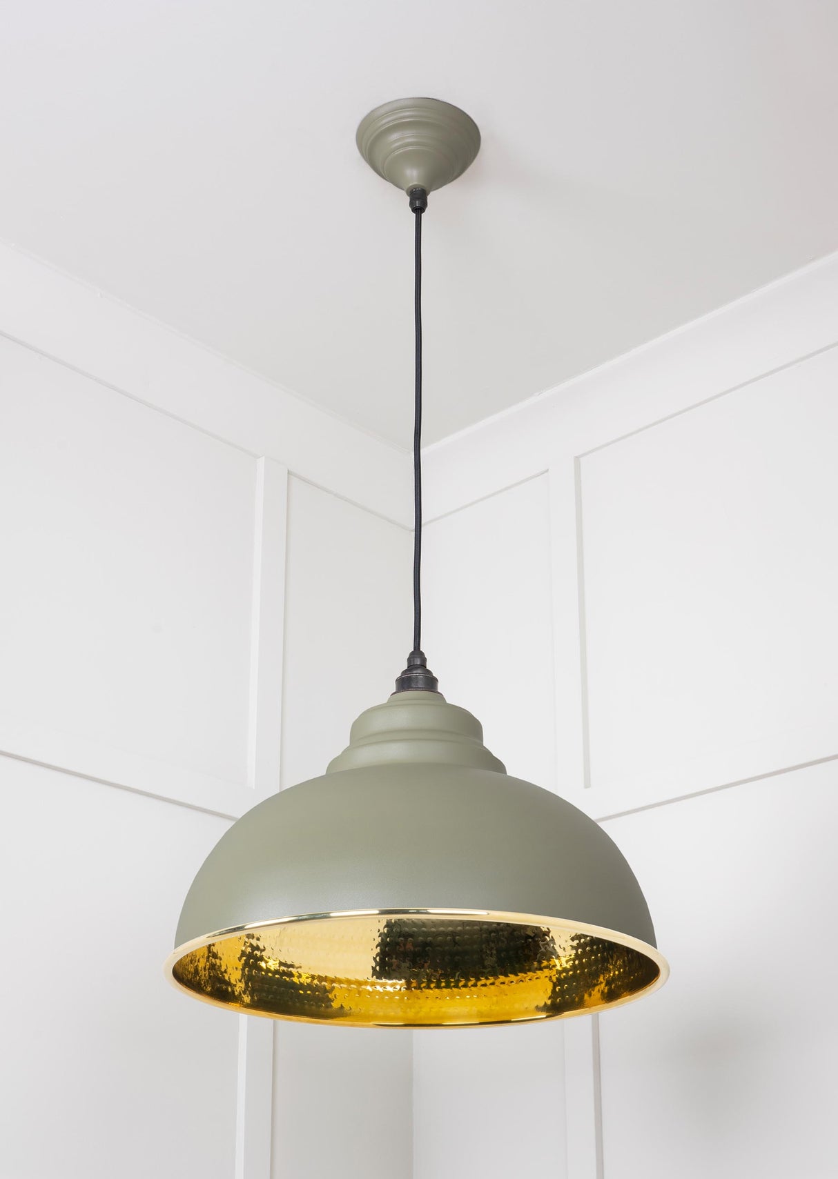 From The Anvil - Hammered Brass Harborne Pendant in Tump | Sku. 49521TU | Trade Door Handles.