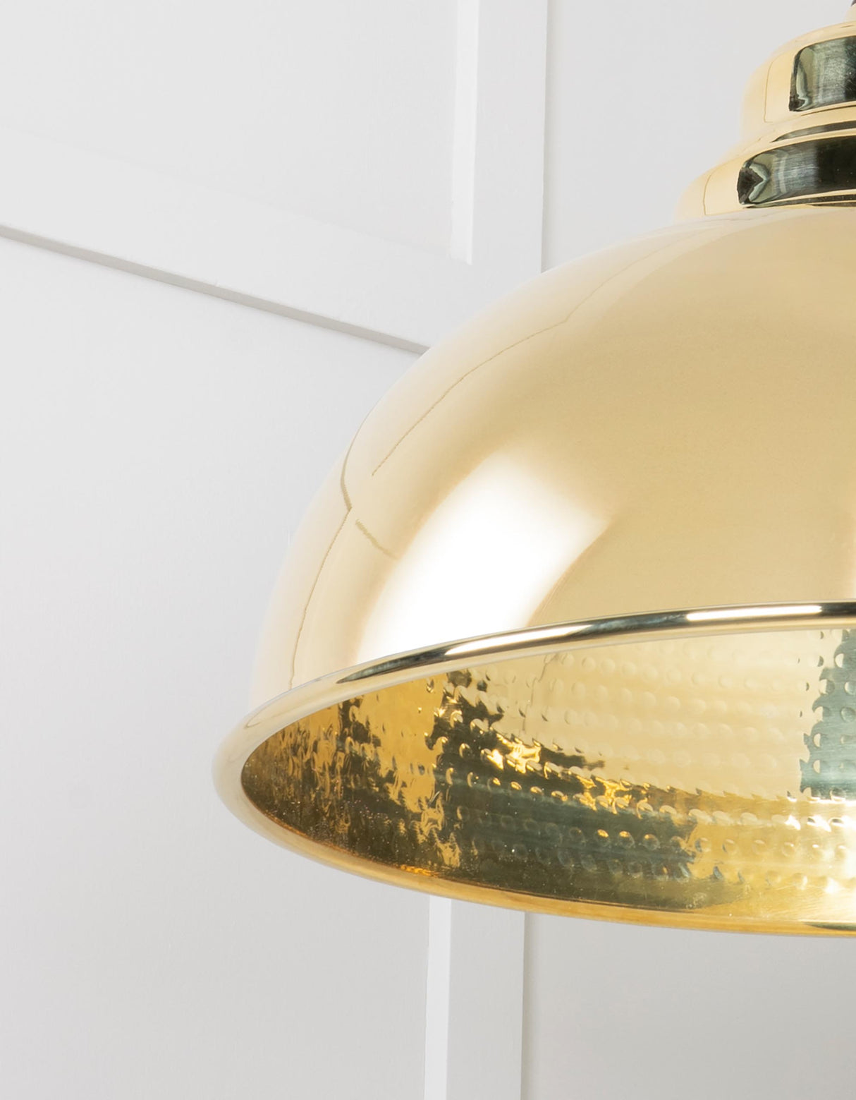 From The Anvil - Hammered Brass Harborne Pendant | Sku. 49521 | Trade Door Handles.