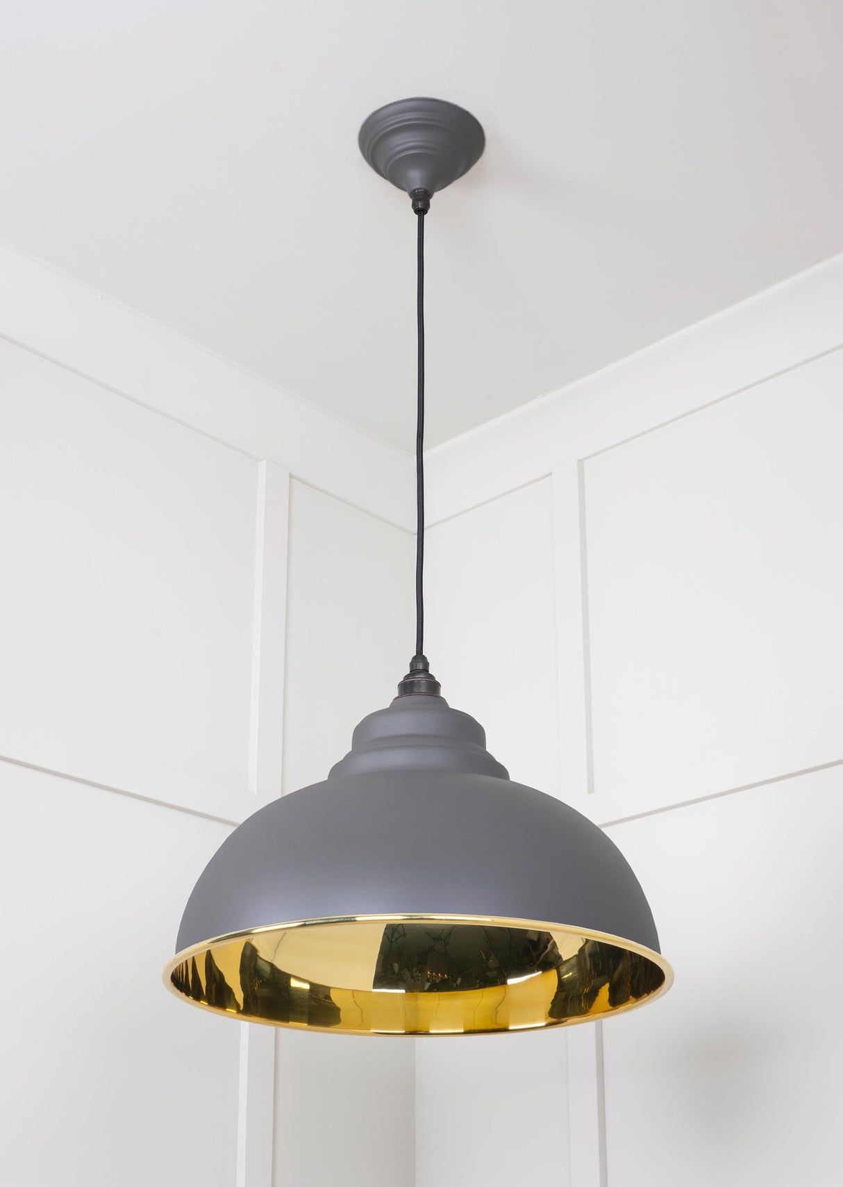 From The Anvil - Smooth Brass Harborne Pendant in Bluff | Sku. 49522BL | Trade Door Handles.