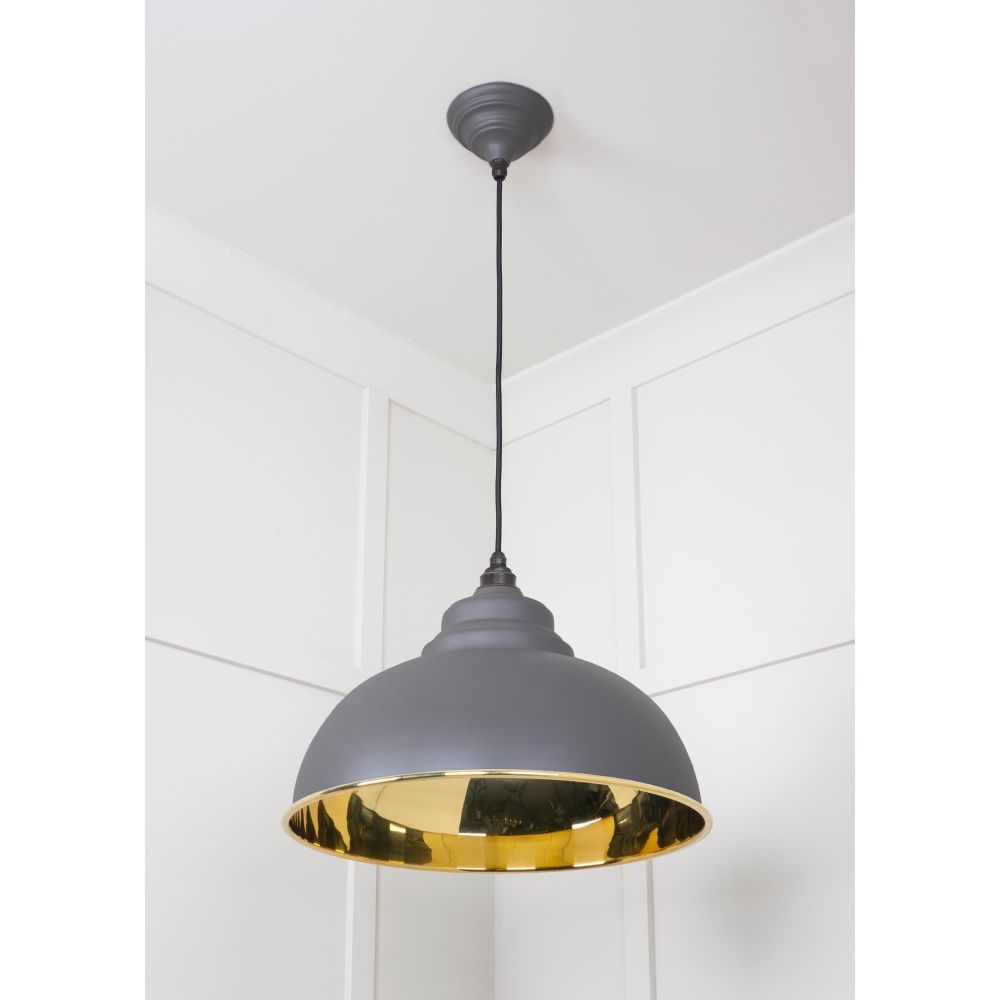 From The Anvil - Smooth Brass Harborne Pendant in Bluff | Sku. 49522BL | Trade Door Handles.