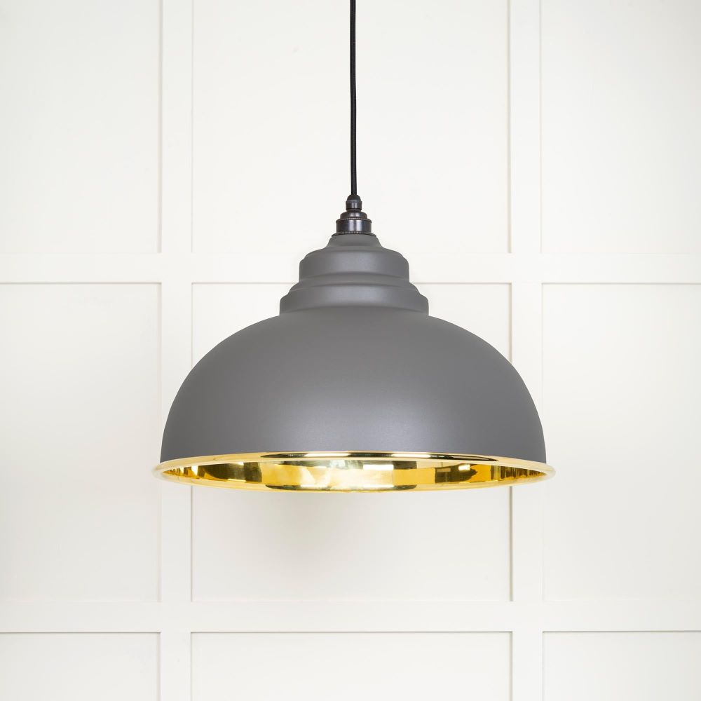 From The Anvil - Smooth Brass Harborne Pendant in Bluff | Sku. 49522BL | Trade Door Handles.