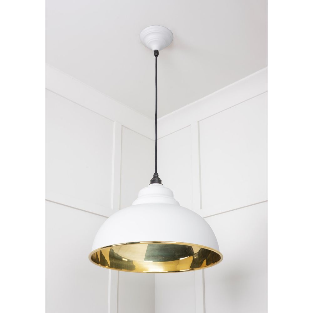 From The Anvil - Smooth Brass Harborne Pendant in Flock | Sku. 49522F | Trade Door Handles.