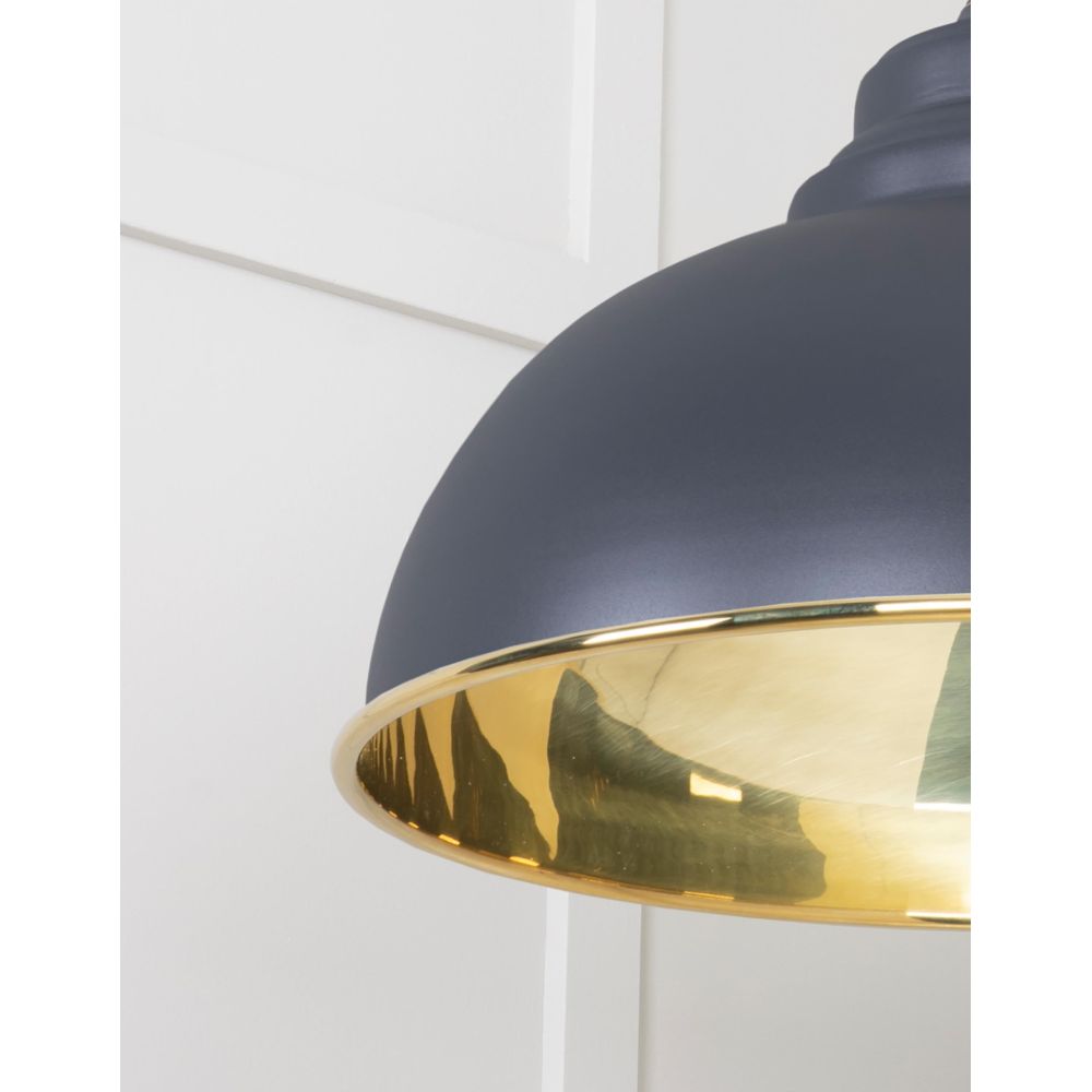 From The Anvil - Smooth Brass Harborne Pendant in Slate | Sku. 49522SL | Trade Door Handles.
