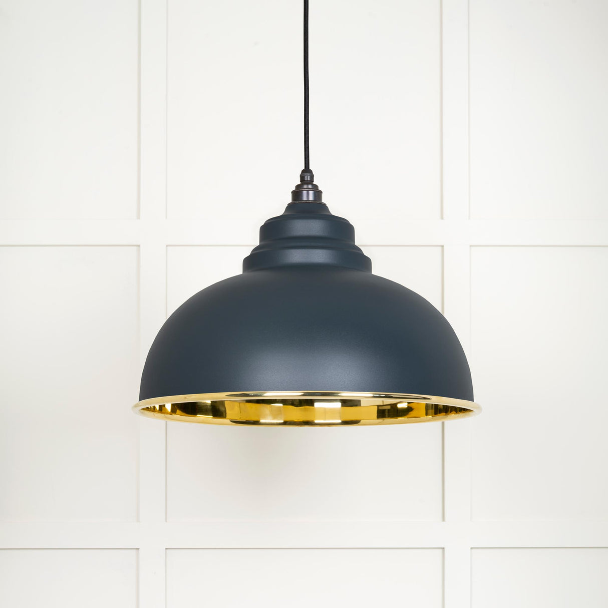 From The Anvil - Smooth Brass Harborne Pendant in Soot | Sku. 49522SO | Trade Door Handles.
