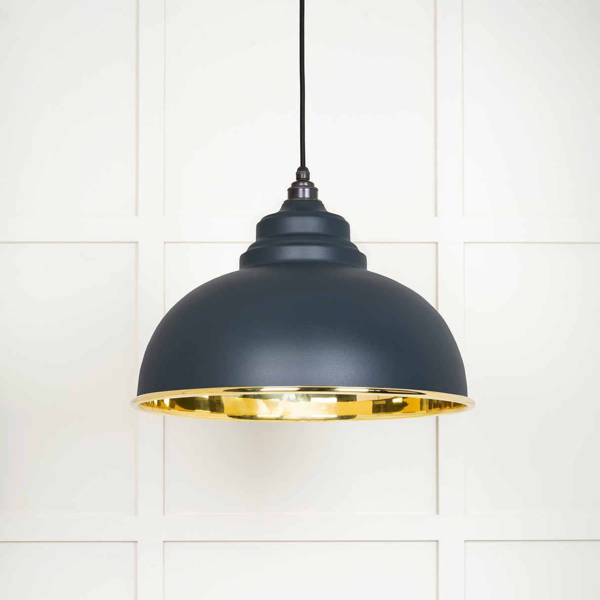 From The Anvil - Smooth Brass Harborne Pendant in Soot | Sku. 49522SO | Trade Door Handles.