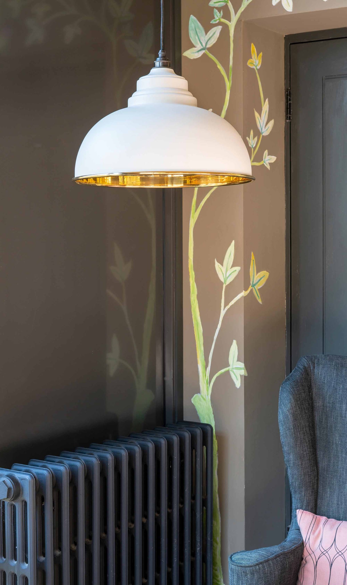 From The Anvil - Smooth Brass Harborne Pendant in Teasel | Sku. 49522TE | Trade Door Handles.