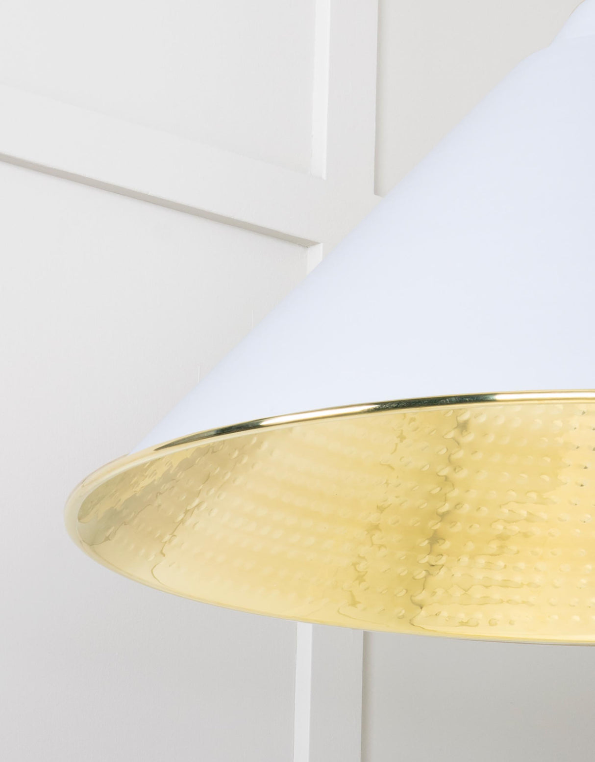 From The Anvil - Hammered Brass Hockley Pendant in Birch | Sku. 49523BI | Trade Door Handles.