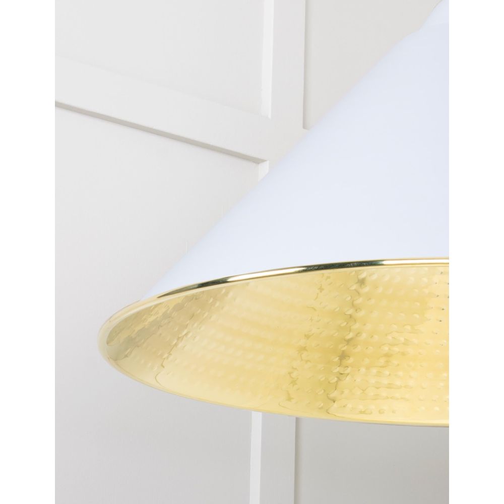 From The Anvil - Hammered Brass Hockley Pendant in Birch | Sku. 49523BI | Trade Door Handles.