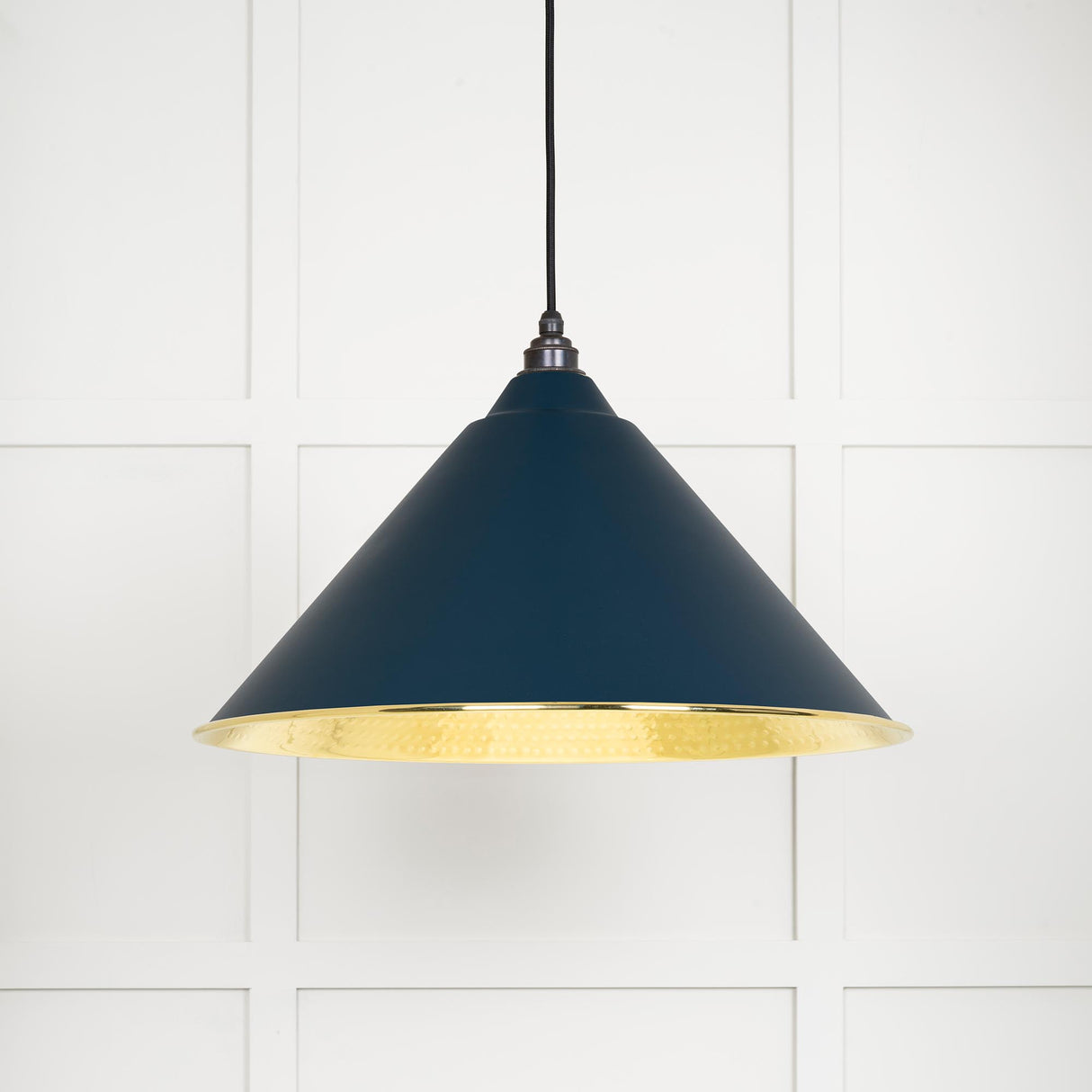 From The Anvil - Hammered Brass Hockley Pendant in Dusk | Sku. 49523DU | Trade Door Handles.