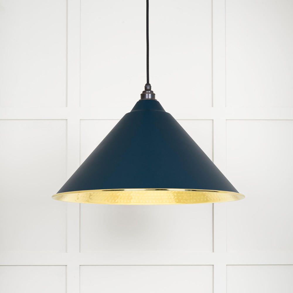 From The Anvil - Hammered Brass Hockley Pendant in Dusk | Sku. 49523DU | Trade Door Handles.