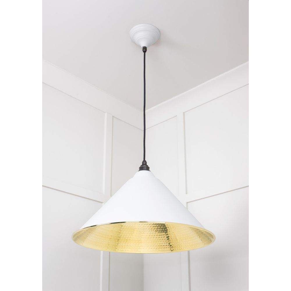 From The Anvil - Hammered Brass Hockley Pendant in Flock | Sku. 49523F | Trade Door Handles.