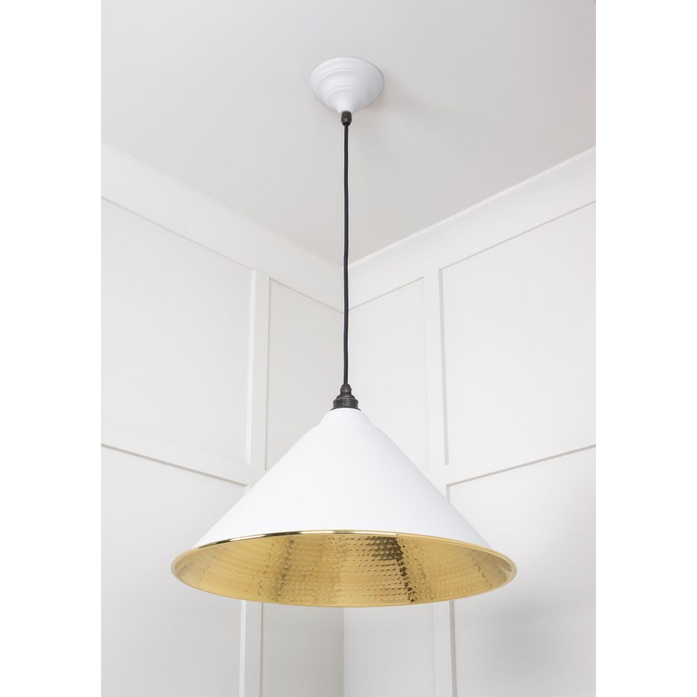 From The Anvil - Hammered Brass Hockley Pendant in Flock | Sku. 49523F | Trade Door Handles.