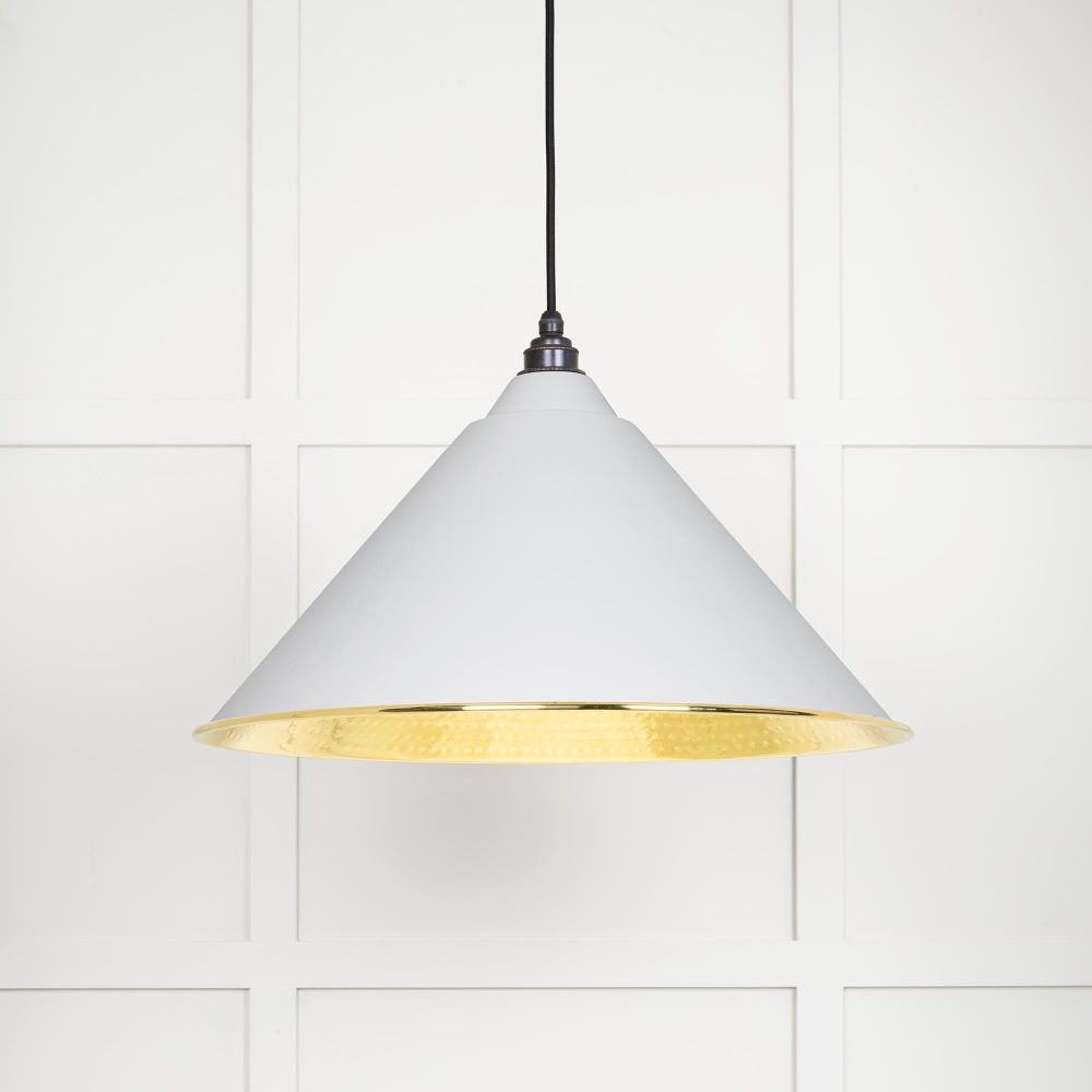 From The Anvil - Hammered Brass Hockley Pendant in Flock | Sku. 49523F | Trade Door Handles.