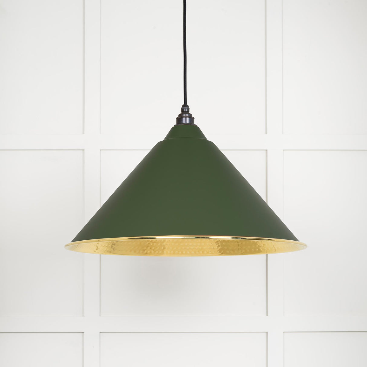 From The Anvil - Hammered Brass Hockley Pendant in Heath | Sku. 49523H | Trade Door Handles.