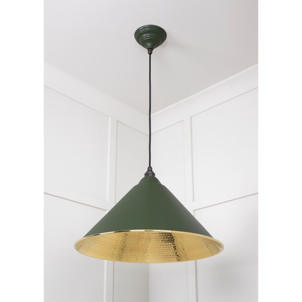 From The Anvil - Hammered Brass Hockley Pendant in Heath | Sku. 49523H | Trade Door Handles.