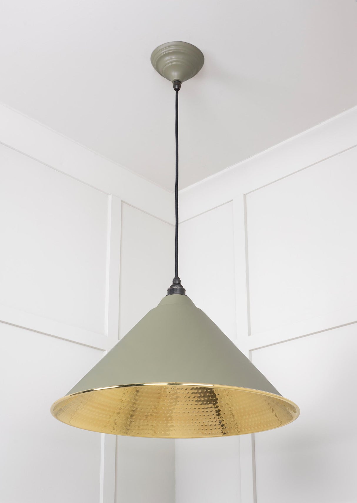From The Anvil - Hammered Brass Hockley Pendant in Tump | Sku. 49523TU | Trade Door Handles.