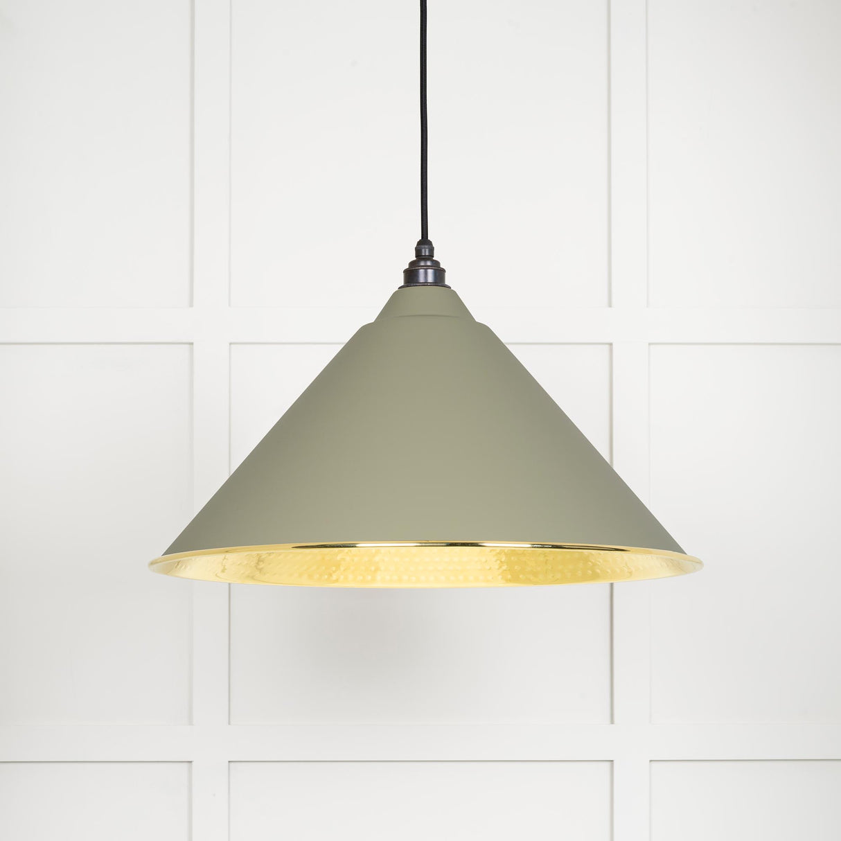 From The Anvil - Hammered Brass Hockley Pendant in Tump | Sku. 49523TU | Trade Door Handles.