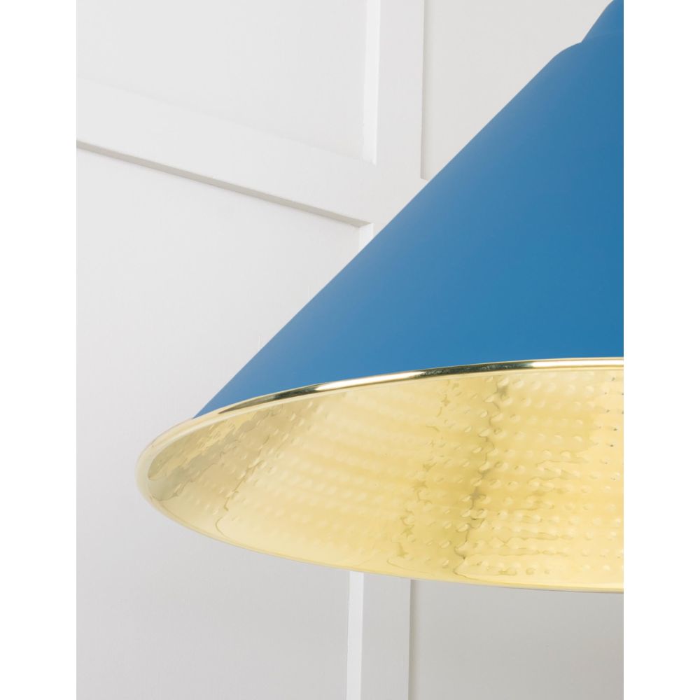 From The Anvil - Hammered Brass Hockley Pendant in Upstream | Sku. 49523U | Trade Door Handles.