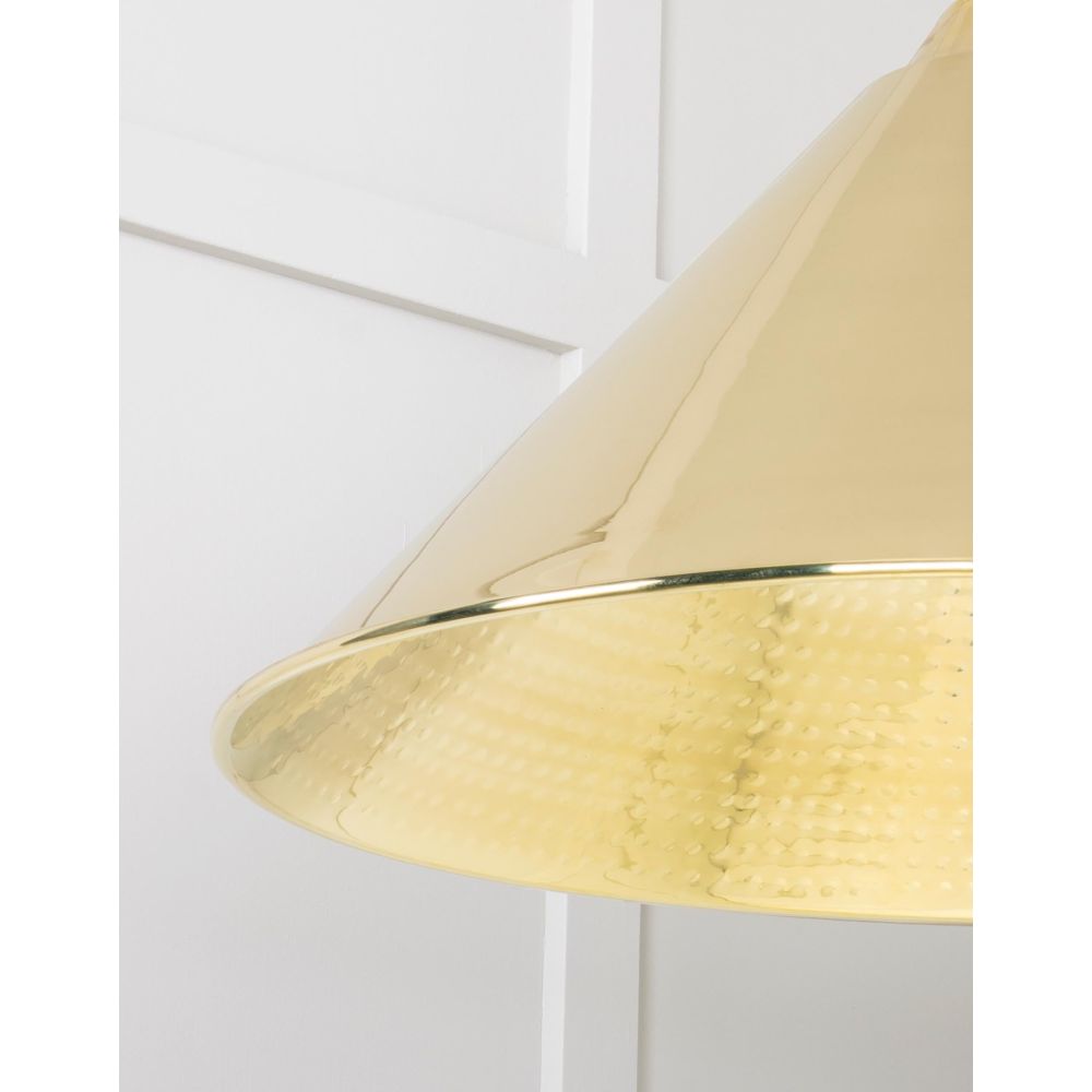 From The Anvil - Hammered Brass Hockley Pendant | Sku. 49523 | Trade Door Handles.