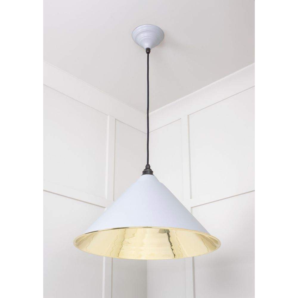 From The Anvil - Smooth Brass Hockley Pendant in Birch | Sku. 49524BI | Trade Door Handles.