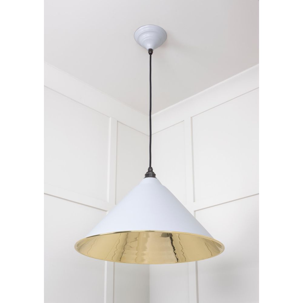 From The Anvil - Smooth Brass Hockley Pendant in Birch | Sku. 49524BI | Trade Door Handles.