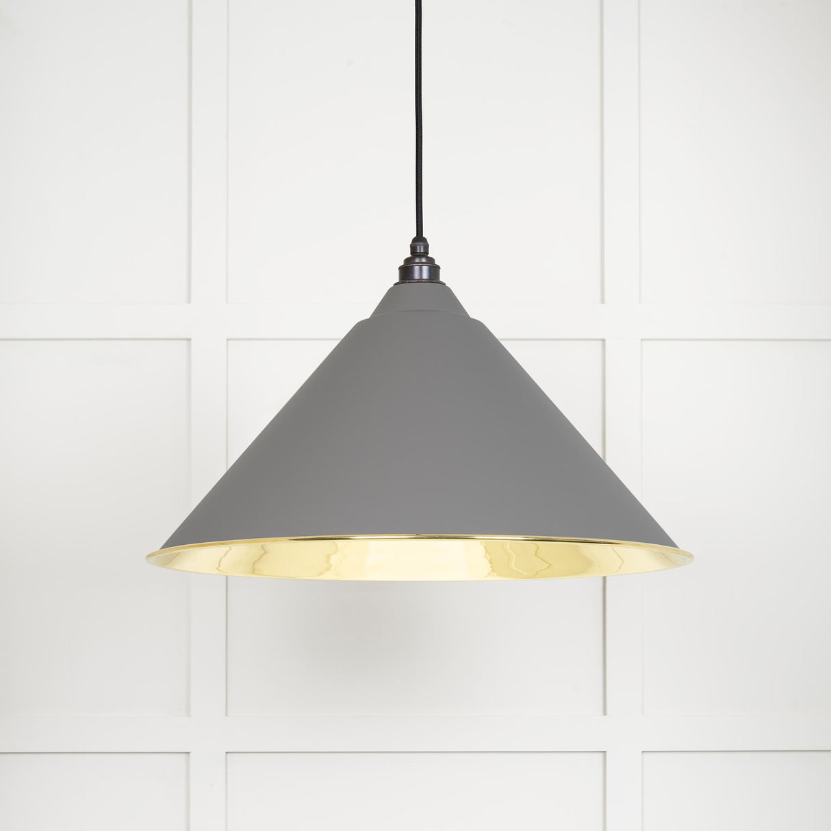 From The Anvil - Smooth Brass Hockley Pendant in Bluff | Sku. 49524BL | Trade Door Handles.