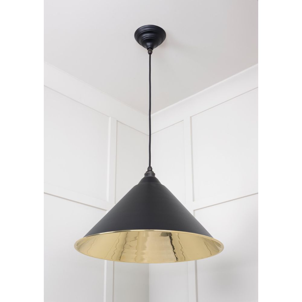 From The Anvil - Smooth Brass Hockley Pendant in Elan Black | Sku. 49524EB | Trade Door Handles.