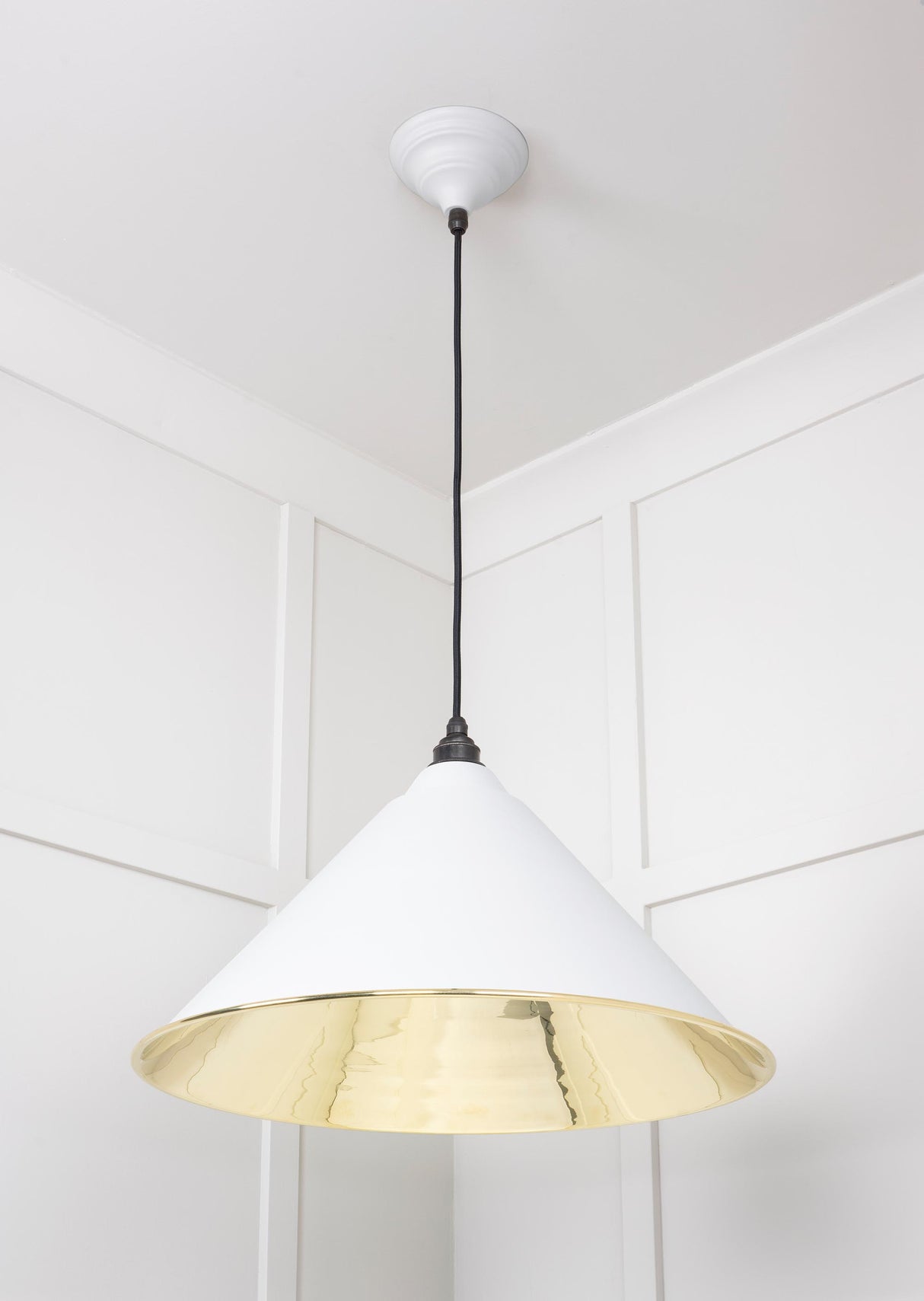 From The Anvil - Smooth Brass Hockley Pendant in Flock | Sku. 49524F | Trade Door Handles.