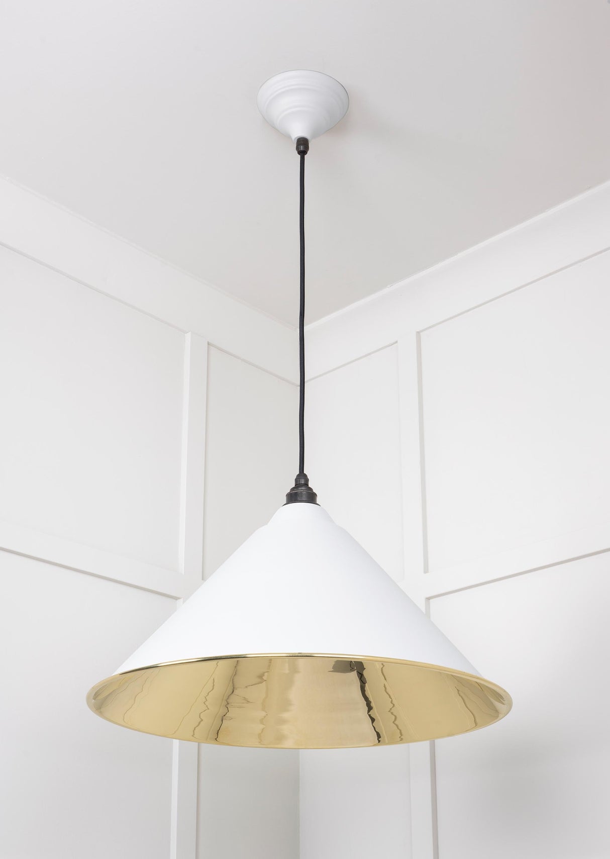 From The Anvil - Smooth Brass Hockley Pendant in Flock | Sku. 49524F | Trade Door Handles.