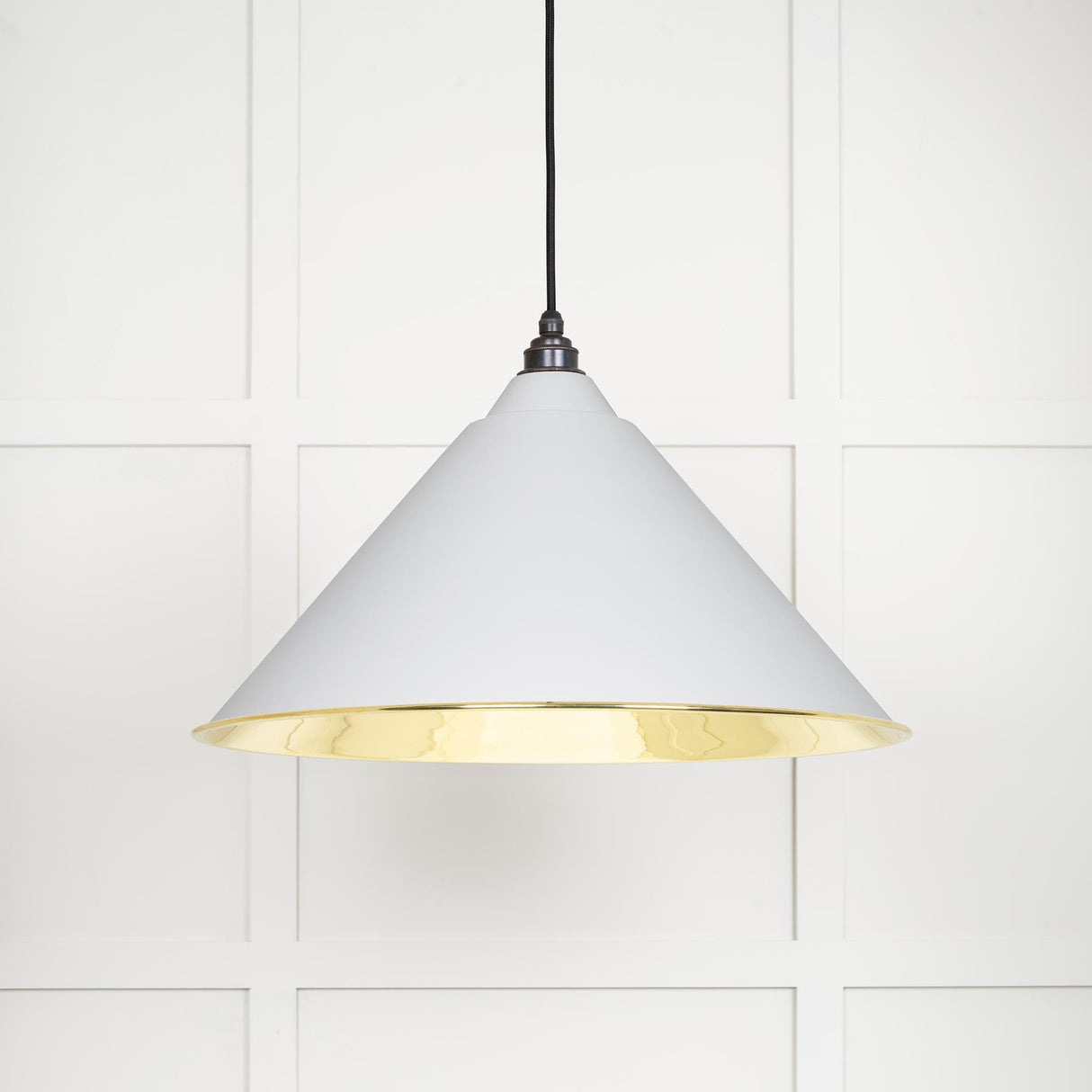 From The Anvil - Smooth Brass Hockley Pendant in Flock | Sku. 49524F | Trade Door Handles.