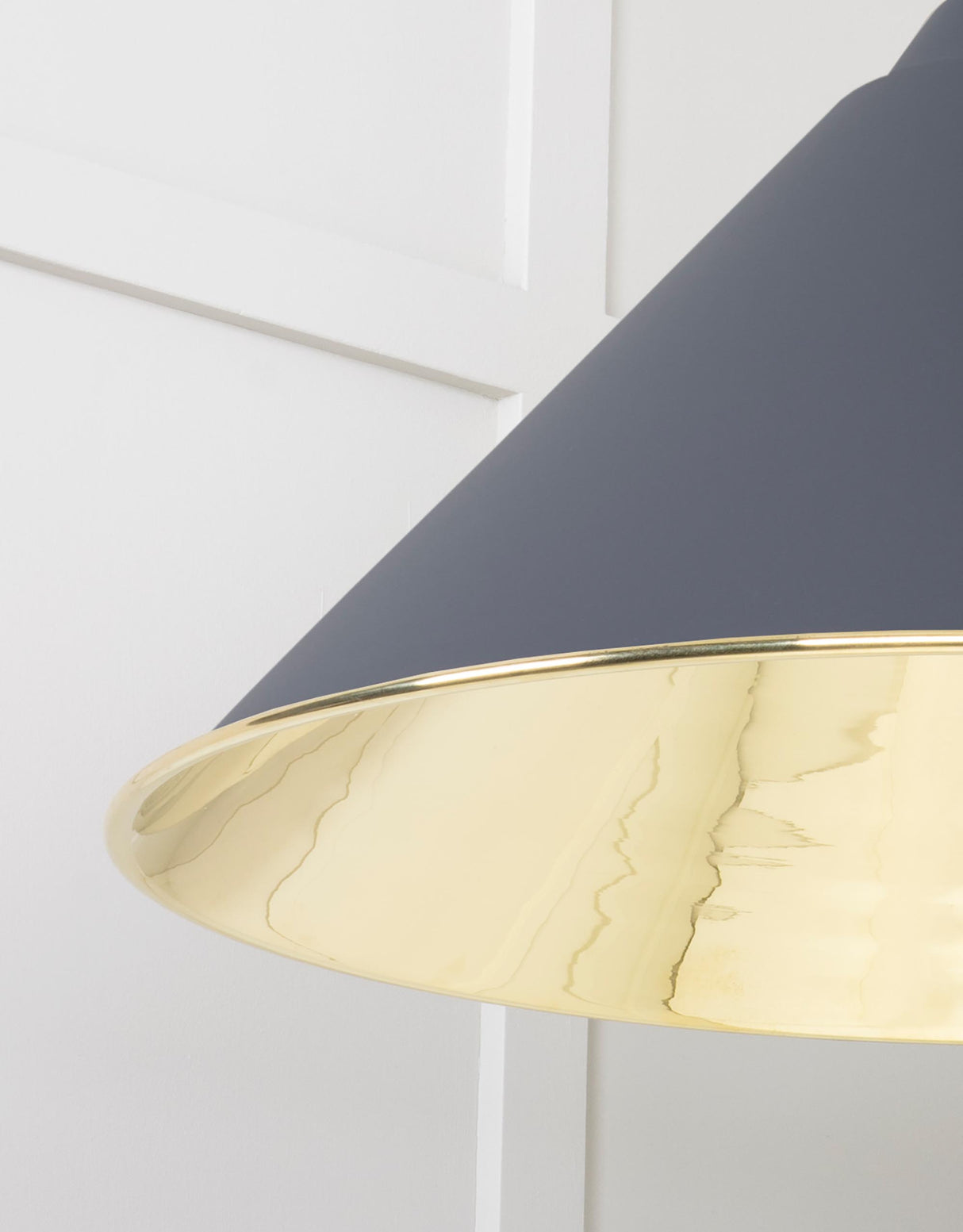 From The Anvil - Smooth Brass Hockley Pendant in Slate | Sku. 49524SL | Trade Door Handles.