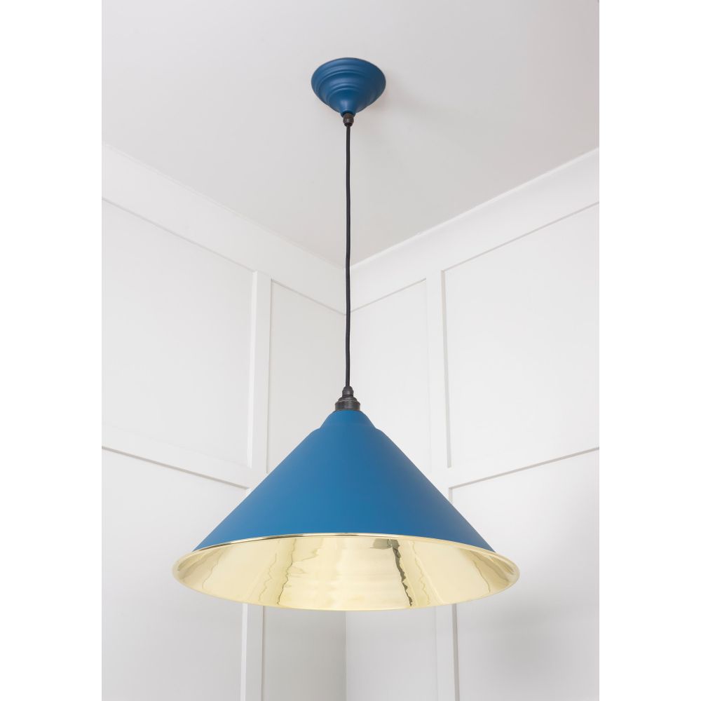 From The Anvil - Smooth Brass Hockley Pendant in Upstream | Sku. 49524U | Trade Door Handles.