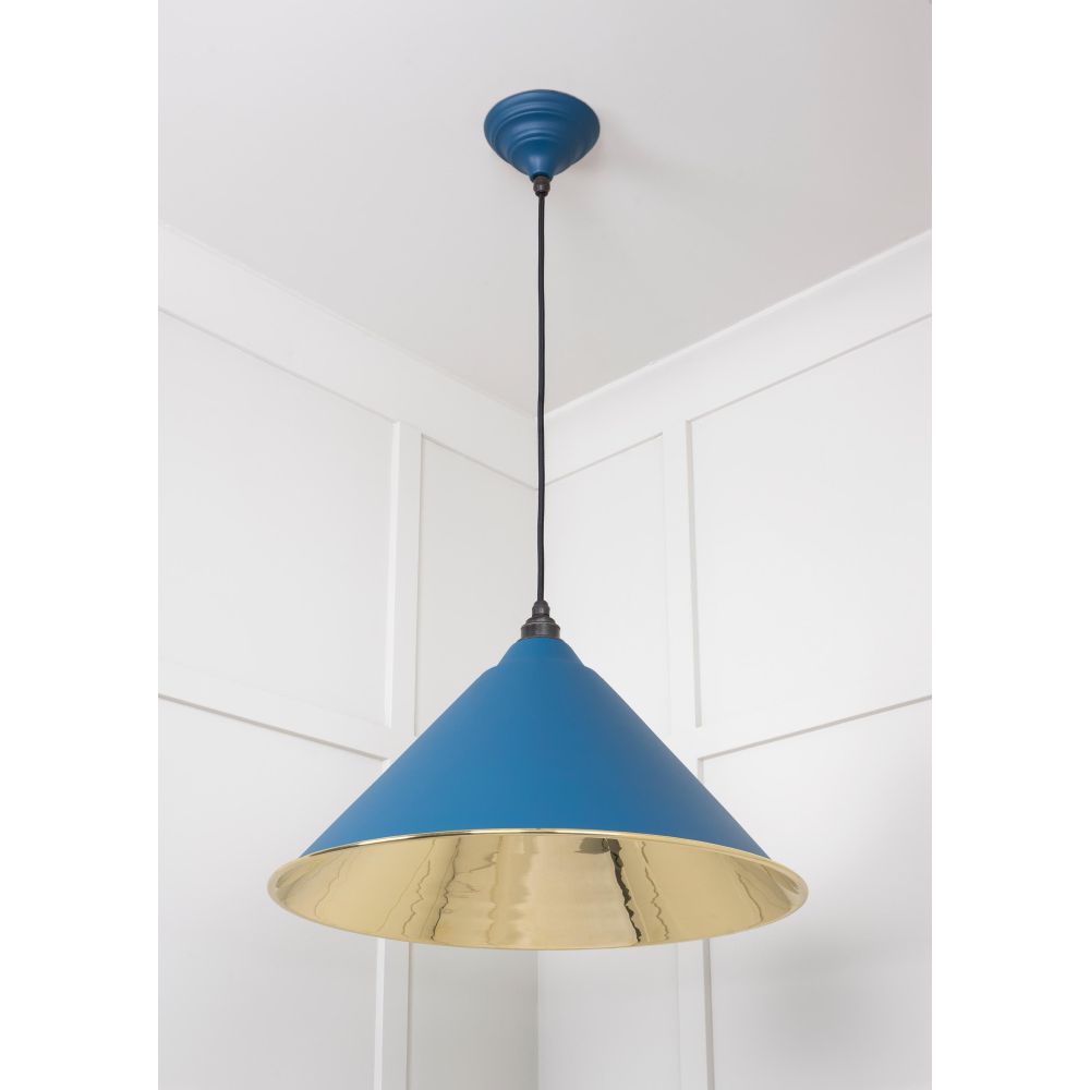 From The Anvil - Smooth Brass Hockley Pendant in Upstream | Sku. 49524U | Trade Door Handles.
