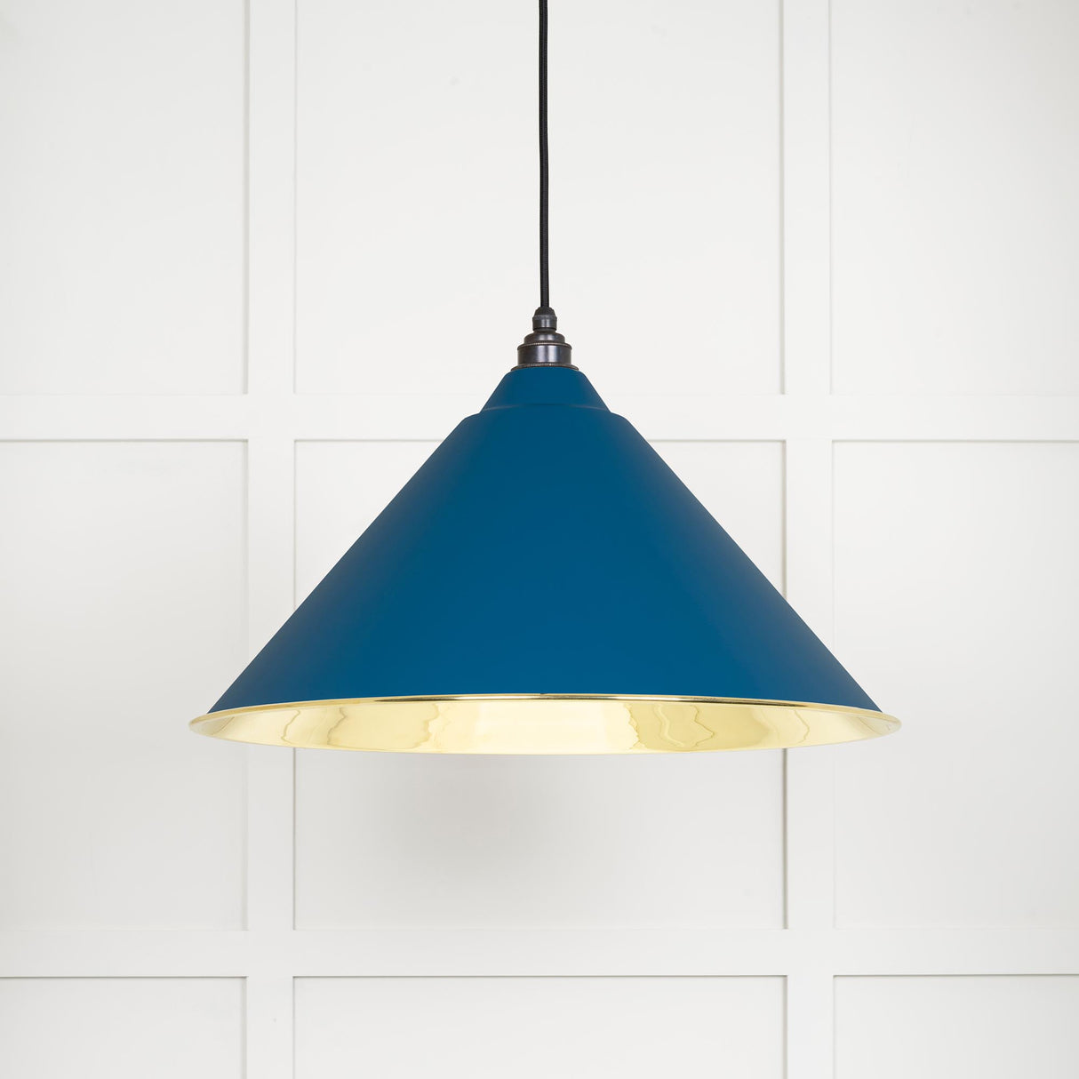 From The Anvil - Smooth Brass Hockley Pendant in Upstream | Sku. 49524U | Trade Door Handles.
